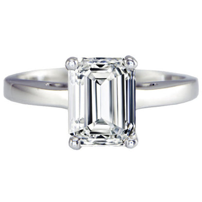 "ENGR01846" Solitaire Emerald Cut Engagement Ring