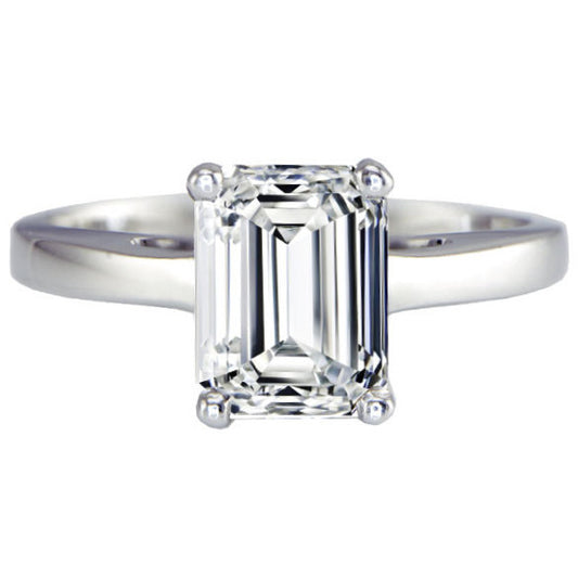 "ENGR01846" Solitaire Emerald Cut Engagement Ring