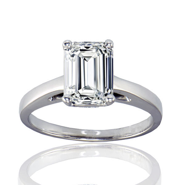"ENGR01846" Solitaire Emerald Cut Engagement Ring