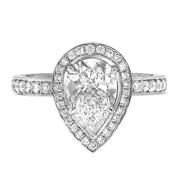 "ENGR01889" Pear Cut Halo Set Diamond Engagement Ring