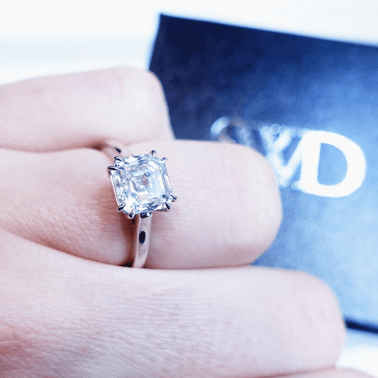 "ENGR01919" Asscher Diamond Solitaire Ring