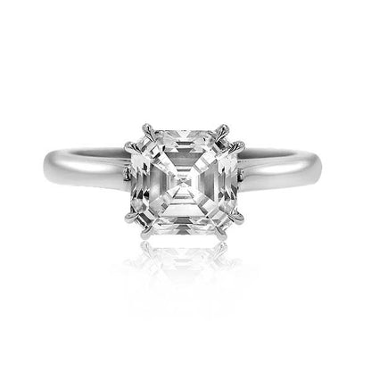 "ENGR01919" Asscher Diamond Solitaire Ring