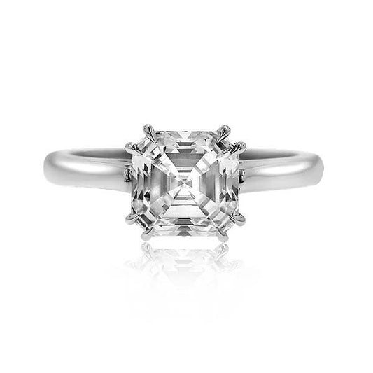 "ENGR01919" Asscher Diamond Solitaire Ring