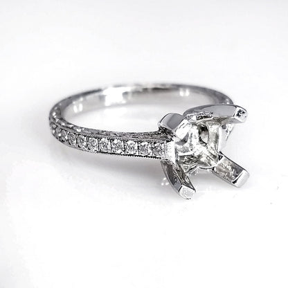 "ENGR01920" Vintage Inspired Diamond Engagement Ring Setting