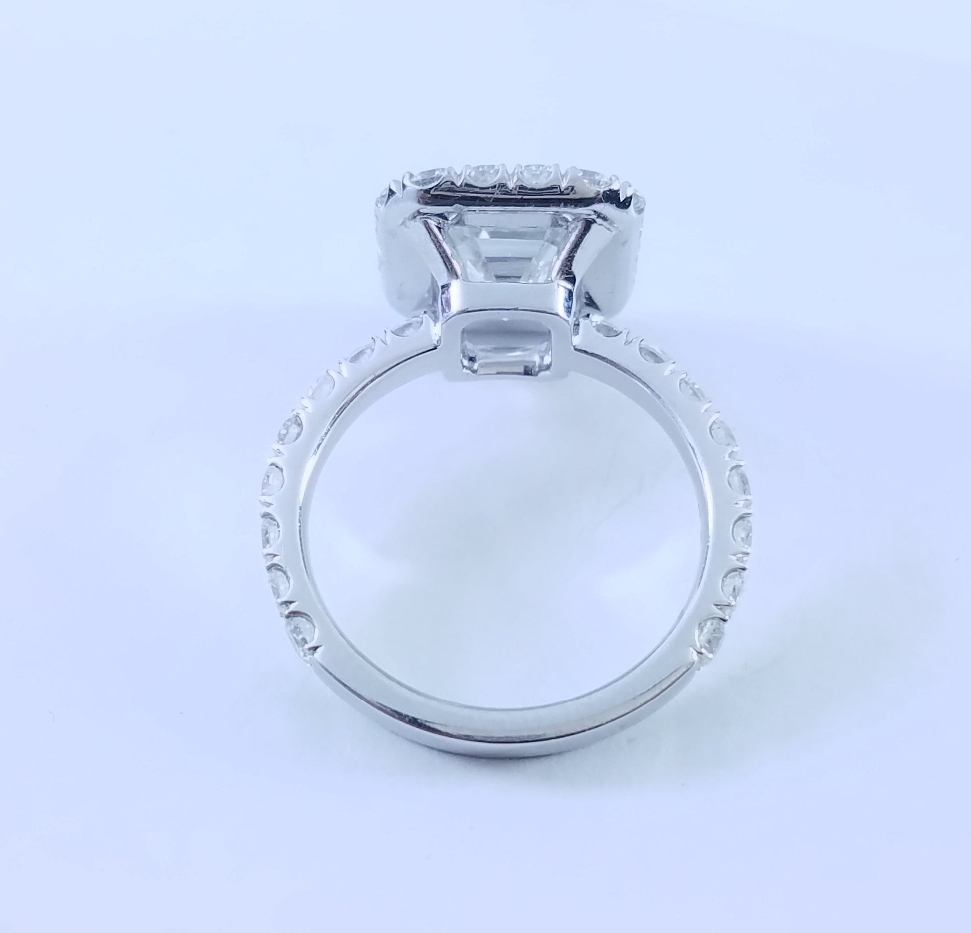 "ENGR01936" Emerald Cut Halo Diamond Engagement Ring