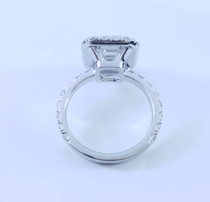 "ENGR01936" Emerald Cut Halo Diamond Engagement Ring