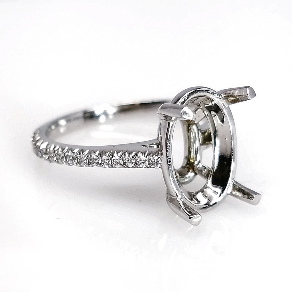 "ENGR01955" Custom Made Oval Diamond Engagement Ring Setting