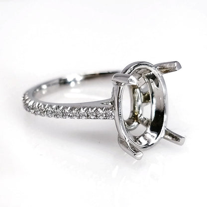 "ENGR01955" Custom Made Oval Diamond Engagement Ring Setting