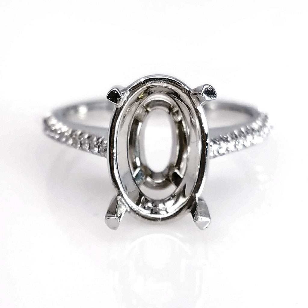 "ENGR01955" Custom Made Oval Diamond Engagement Ring Setting