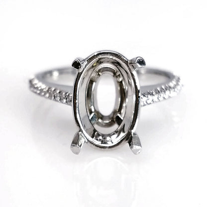 "ENGR01955" Custom Made Oval Diamond Engagement Ring Setting