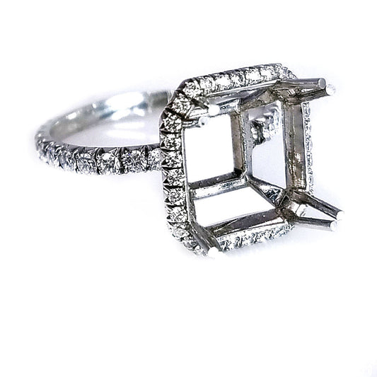 "ENGR01956" Princess Cut Diamond Platinum Engagement Setting