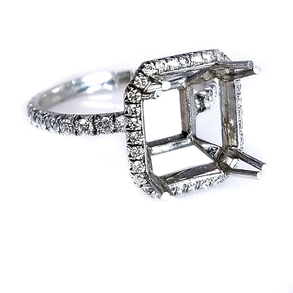 "ENGR01956" Princess Cut Diamond Platinum Engagement Setting