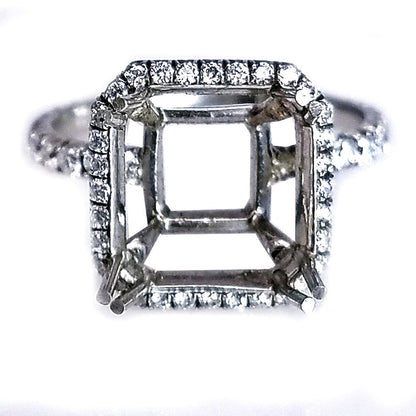 "ENGR01956" Princess Cut Diamond Platinum Engagement Setting