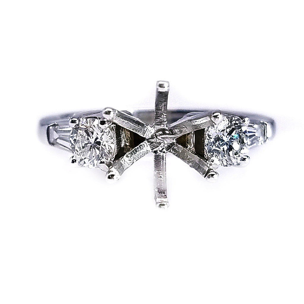 "ENGR01979" Three Stone Diamond Engagement Ring Setting