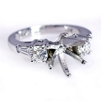 "ENGR01979" Three Stone Diamond Engagement Ring Setting
