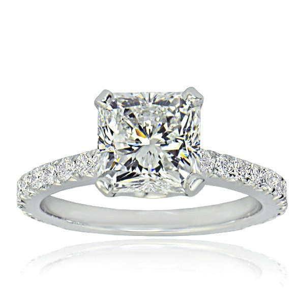 "ENGR02000" Radiant Cut Solitaire Diamond Ring