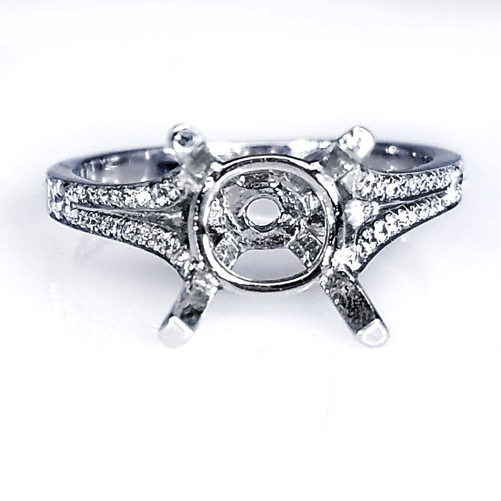 "ENGR02025" Split Shank Pave Diamond Engagement Ring Setting
