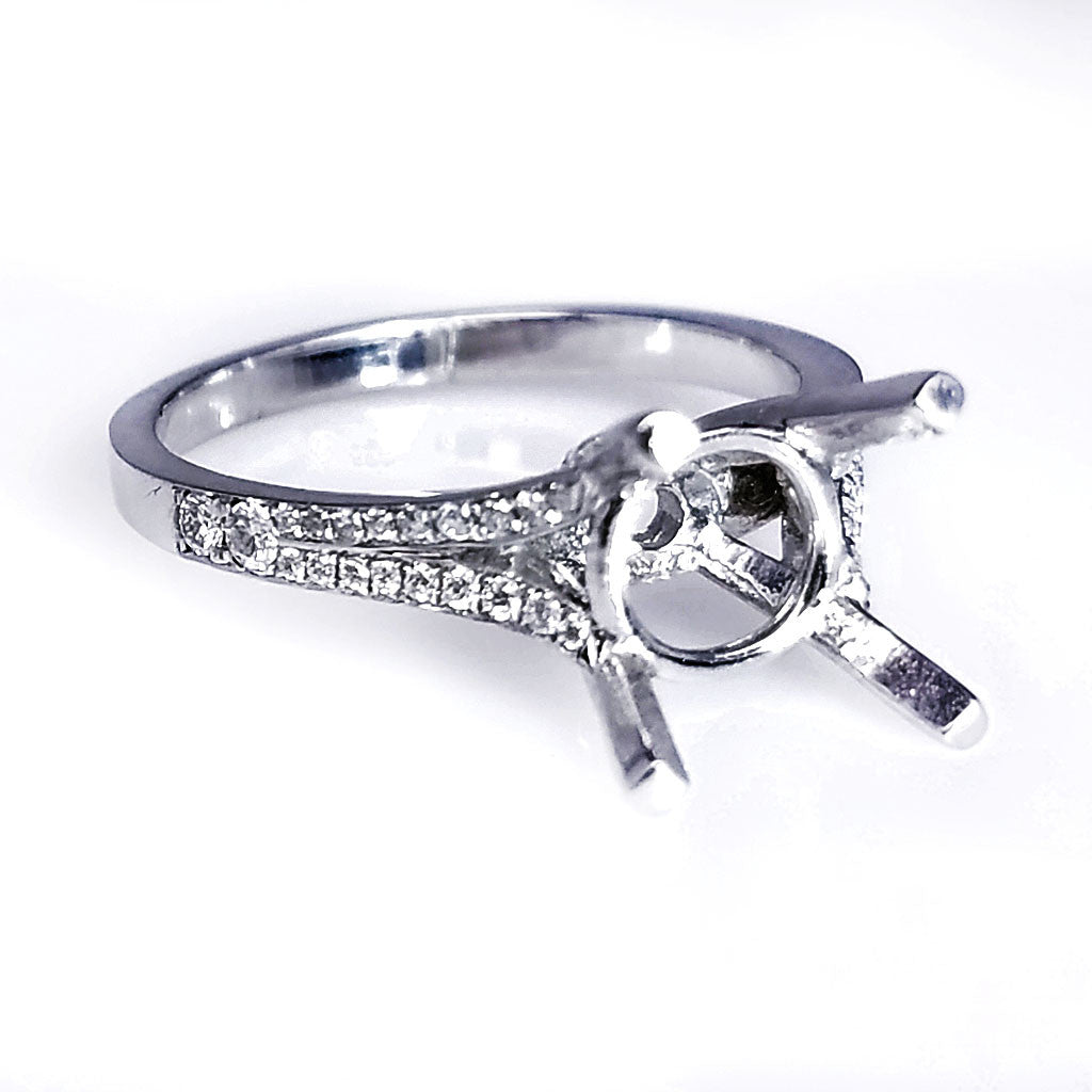 "ENGR02025" Split Shank Pave Diamond Engagement Ring Setting