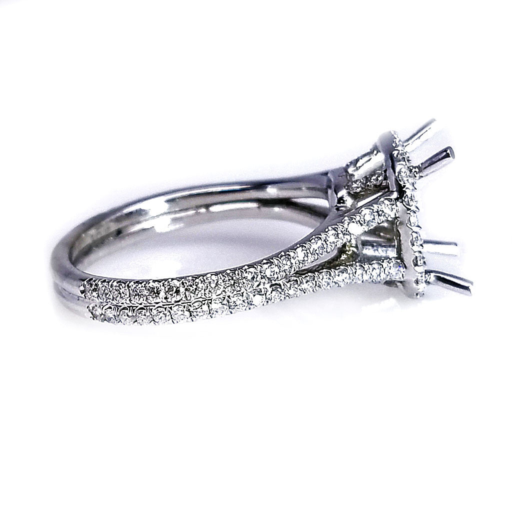 "ENGR02066" 18K White Gold Split Diamond Engagement Ring Setting