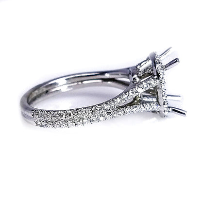"ENGR02066" 18K White Gold Split Diamond Engagement Ring Setting