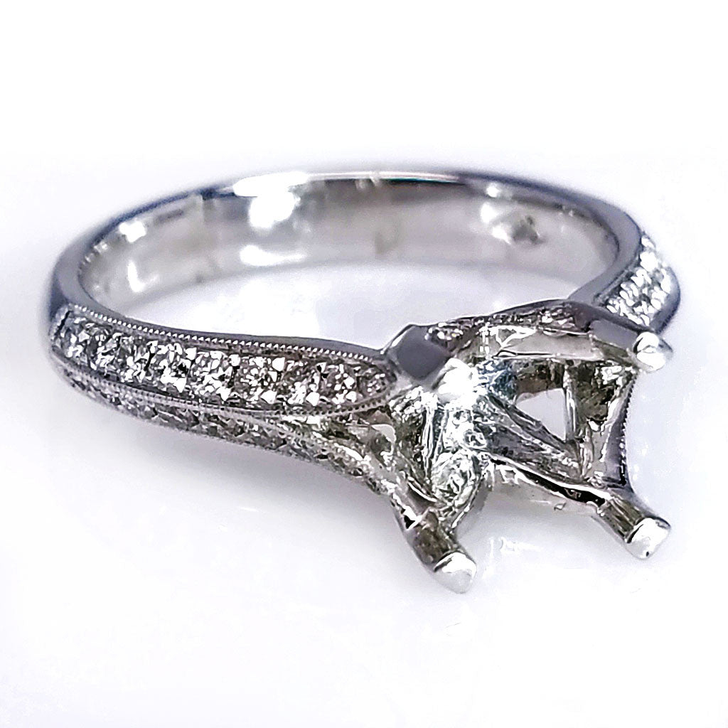 "ENGR02089" Antique Style Split Shank Diamond Engagement Ring Setting