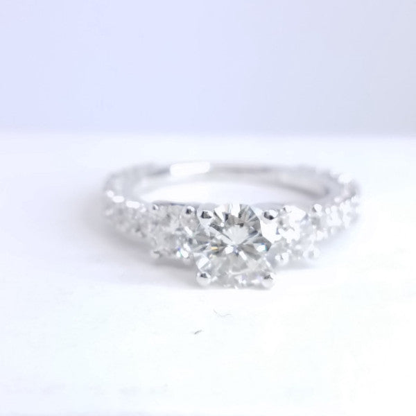 "ENGR02094" Three Stone Round Diamond Engagement Ring
