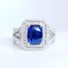 3.11 Total Carat Sapphire Diamond Engagement Ring