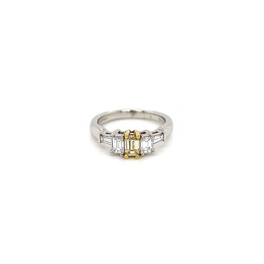 1.26 Total Carat Fancy Yellow Diamond Ladies Engagement Ring