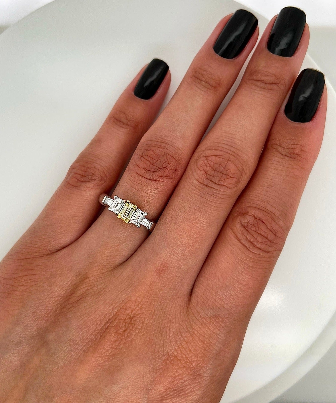 1.26 Total Carat Fancy Yellow Diamond Ladies Engagement Ring
