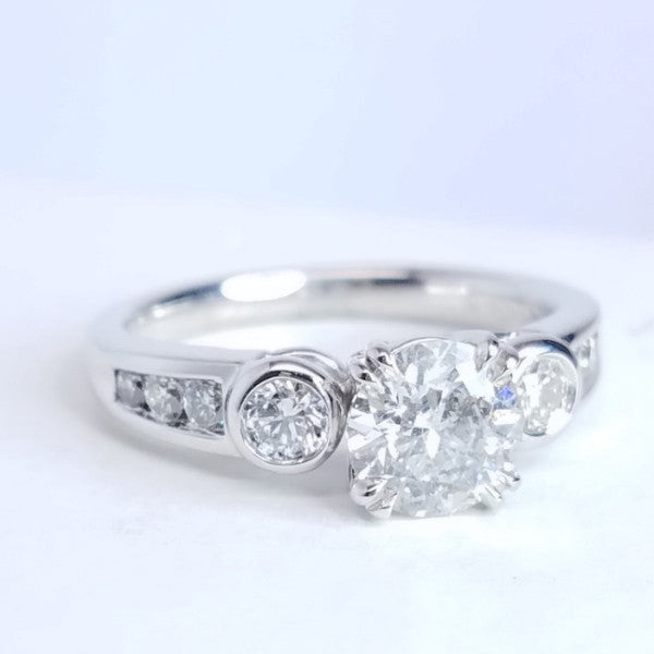 "ENGR02169" Three Stone Diamond Engagement Ring