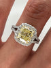 3.24 Total Carat Fancy Yellow Diamond Ladies Engagement Ring GIA