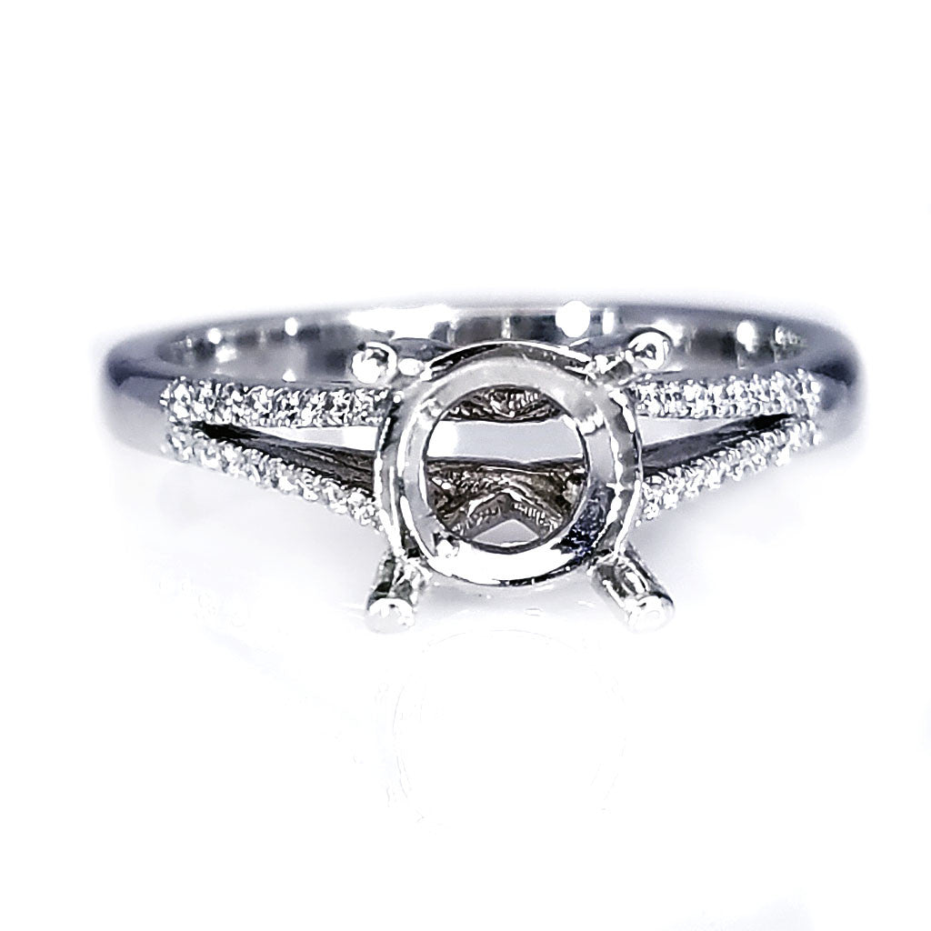 "ENGR02443" Split Shank Round Diamond Engagement Ring Setting