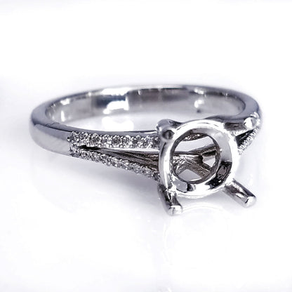 "ENGR02443" Split Shank Round Diamond Engagement Ring Setting