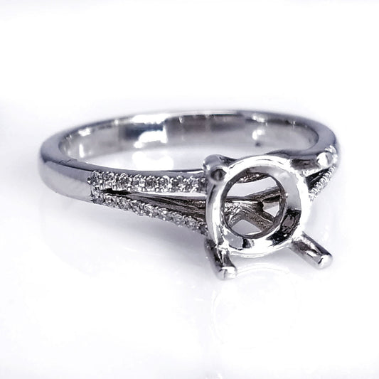 "ENGR02443" Split Shank Round Diamond Engagement Ring Setting