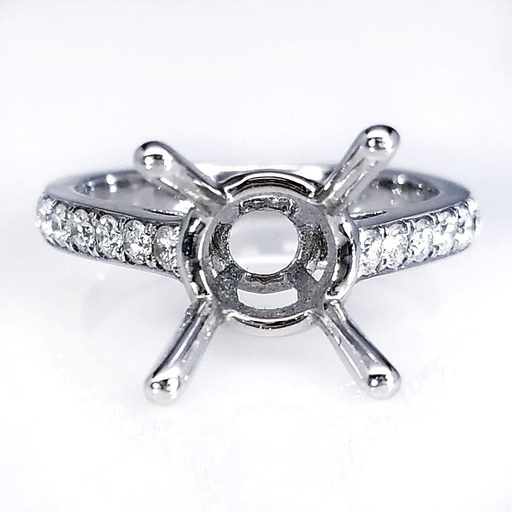 "ENGR02545" Cathedral Diamond Mounting Handmade