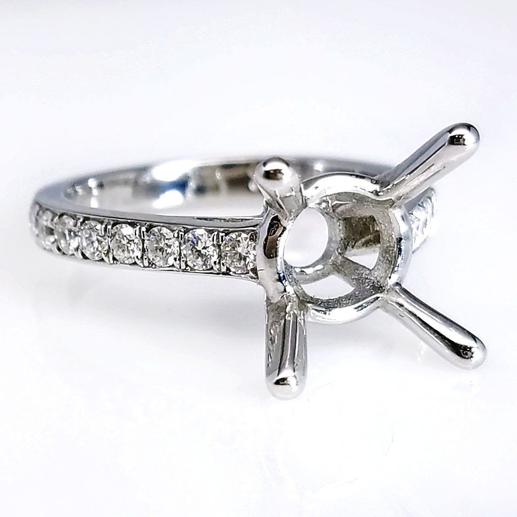 "ENGR02545" Cathedral Diamond Mounting Handmade