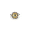 2.04 Total Carat Fancy Yellow Diamond Ladies Engagement Ring. GIA Certified.