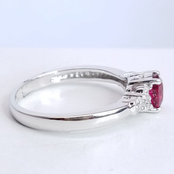 "ENGR02561" Oval Shape Ruby Engagement Ring