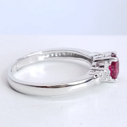 "ENGR02561" Oval Shape Ruby Engagement Ring