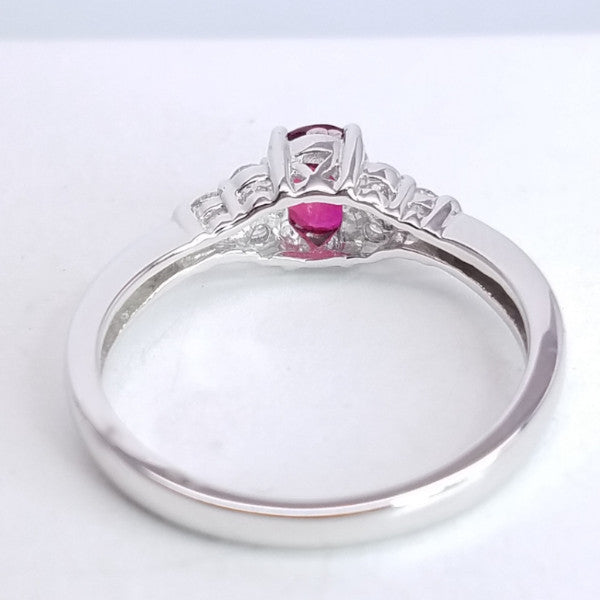 "ENGR02561" Oval Shape Ruby Engagement Ring