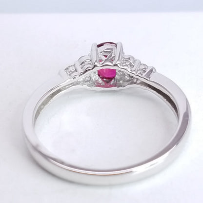 "ENGR02561" Oval Shape Ruby Engagement Ring