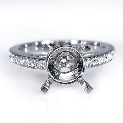"ENGR02572" Handcrafted Pave Hidden Diamonds Solitaire Setting