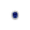 10.09 Total Carat Sapphire and Diamond Halo Ladies Engagement Ring GIA