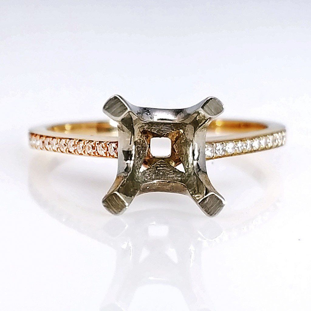"ENGR02668" Rose Gold Petite Delicate Diamond Ring Setting