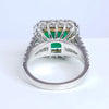 5.95 Total Carat Green Emerald Diamond Halo Ladies Ring
