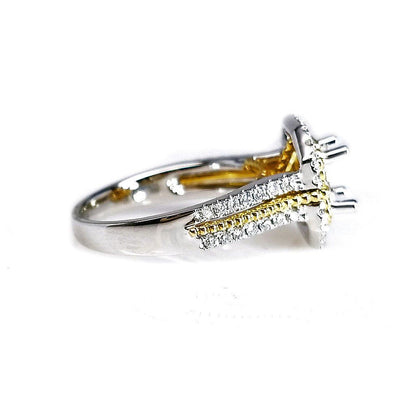 "ENGR02688" 18K White and Yellow Gold Two Tone Diamond Engagement Ring Setting