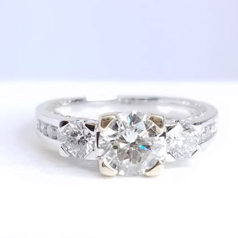 "ENGR02691" Three Stone Round Diamond Ring