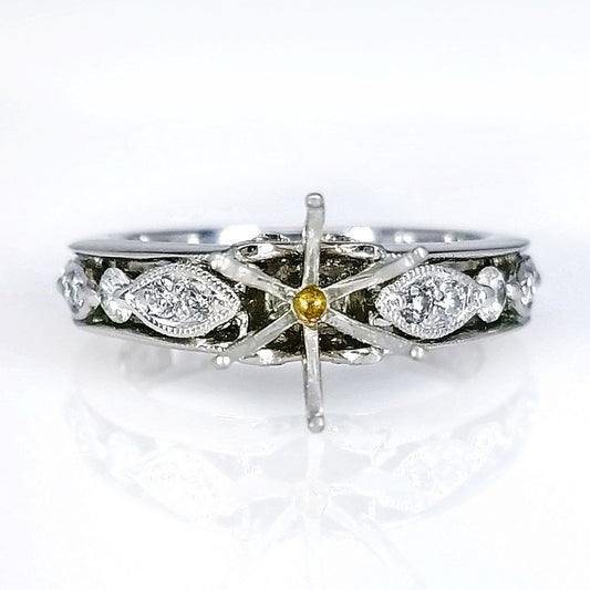 "ENGR02705" Vintage Inspired Diamond Ring Setting