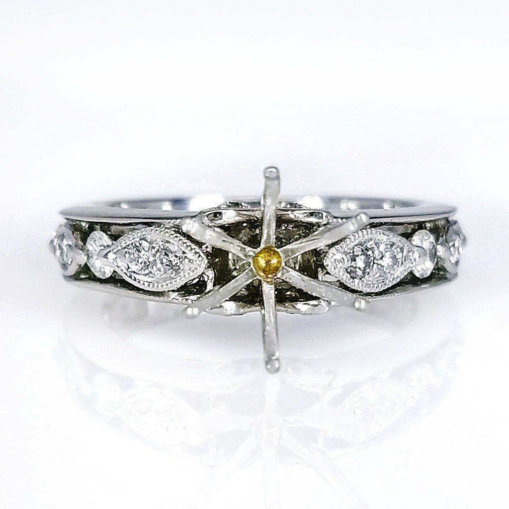 "ENGR02705" Vintage Inspired Diamond Ring Setting