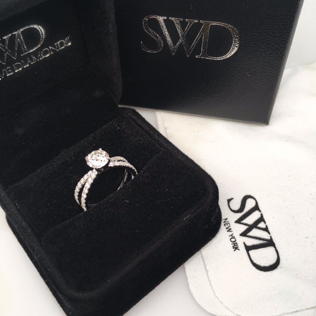 "ENGR02715" Split Shank Pave Diamond Engagement Ring Setting 0.82cts